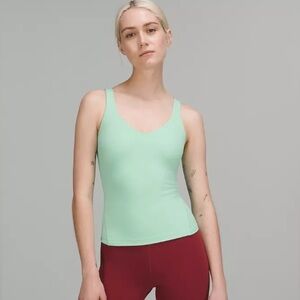 Light green Lululemon align waist length tank top